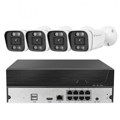 POE Security Camera System, 4CH 8CH 4K NVR Recorder 4pcs Wired 4MP IP Cameras