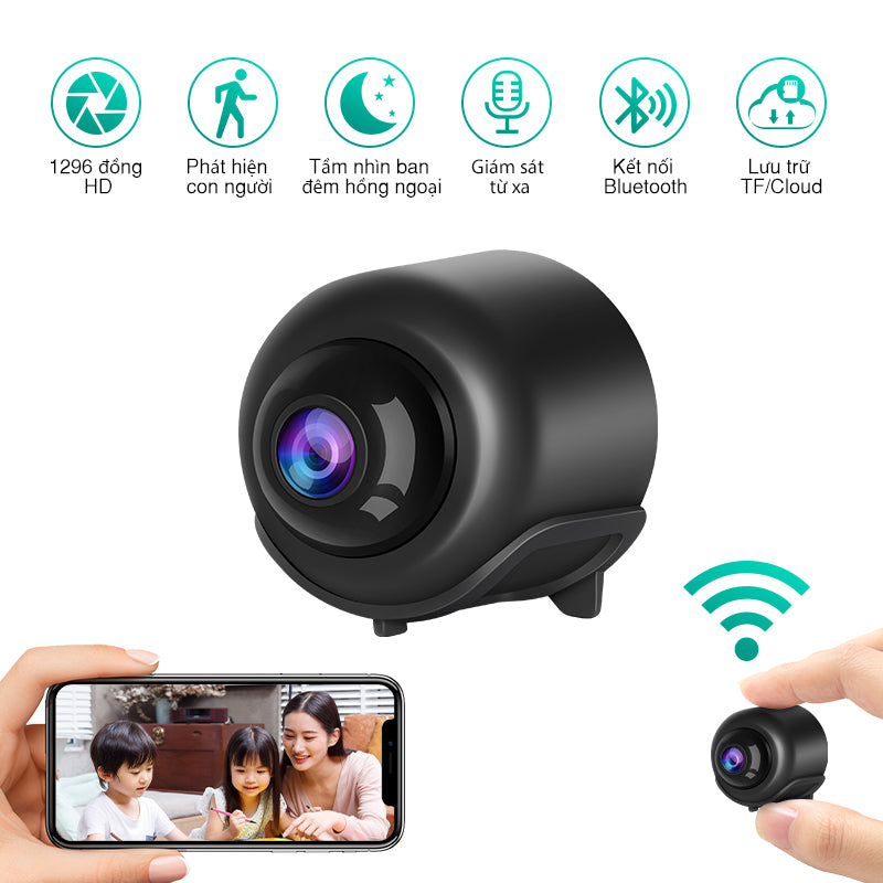 VStarcam Camera ẩn WiFi - Camera mini để giám sát gia đình và văn phòng -Camera bảo mẫu có tầm nhìn ban đêm,Phát hiện chuyển động, Xem từ xa - Bảo vệ xe, Giám sát thú cưng l CB76