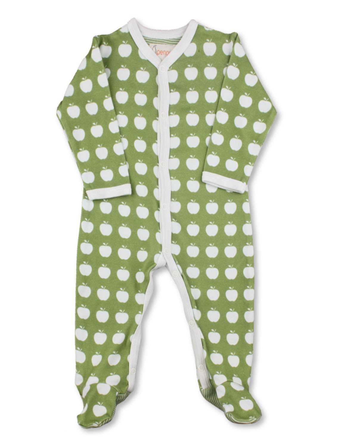 Apple One-Piece Green Organic Cotton