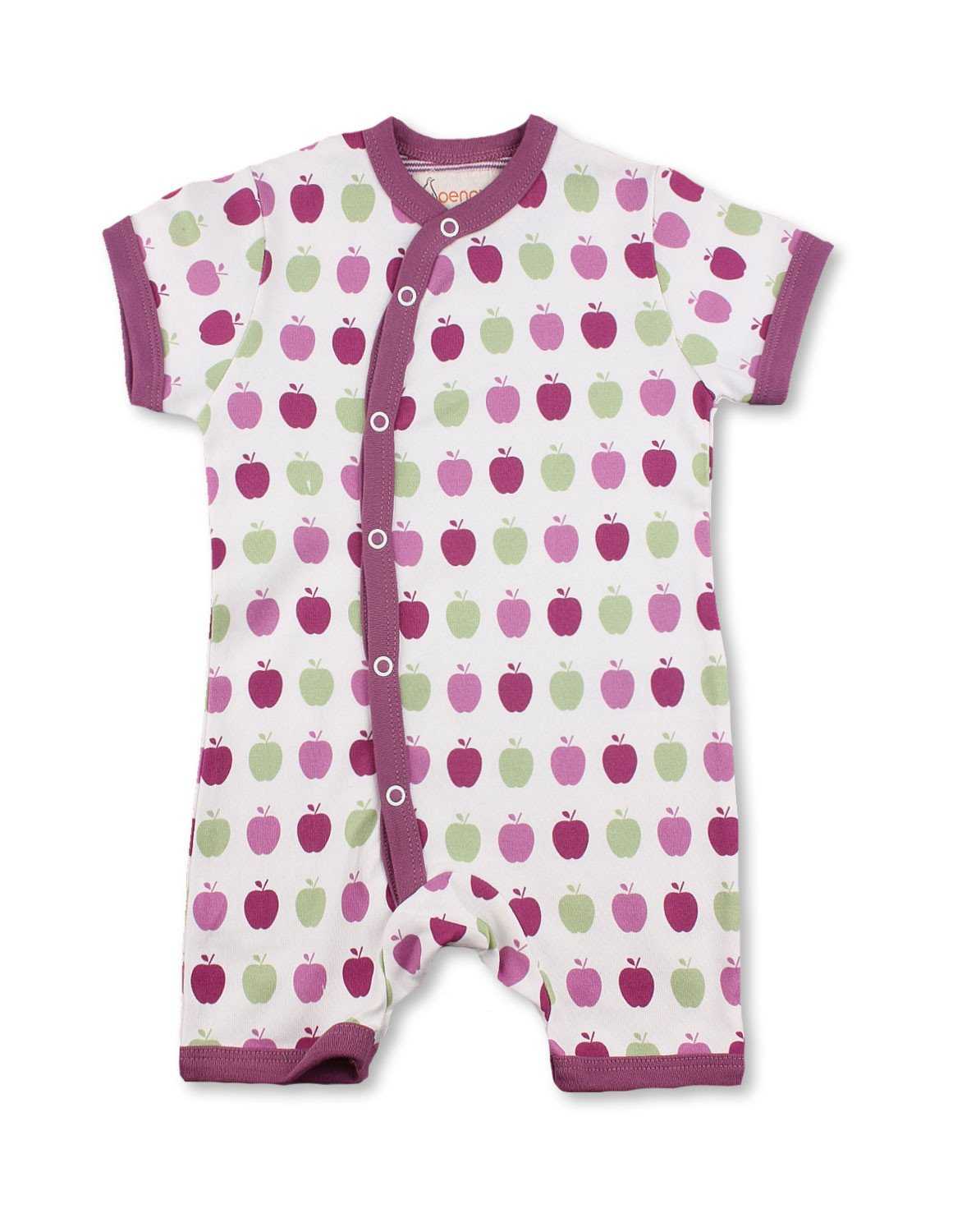 Apple Short Romper Multi Pink Organic Cotton