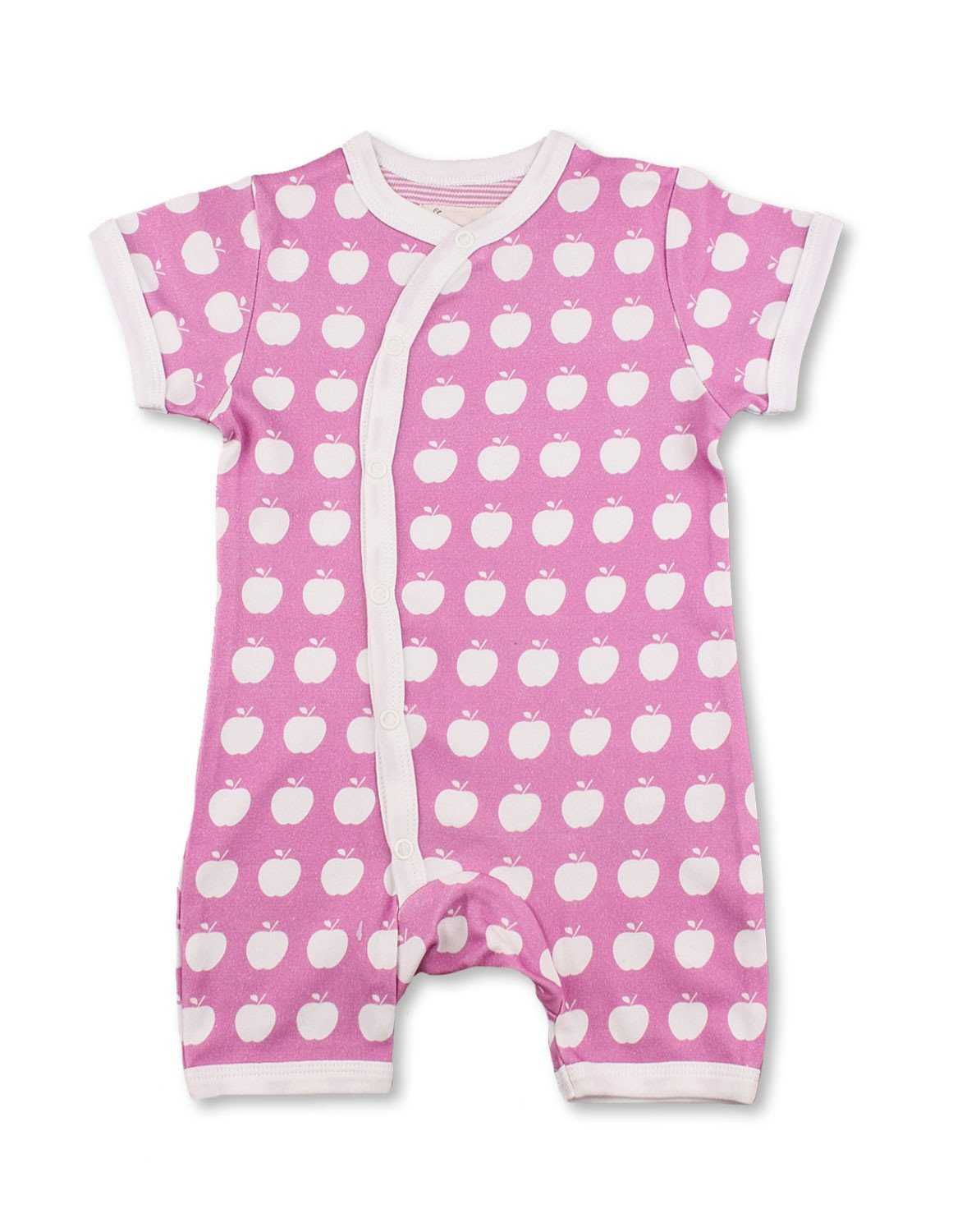 Apple Short Romper Pink Organic Cotton