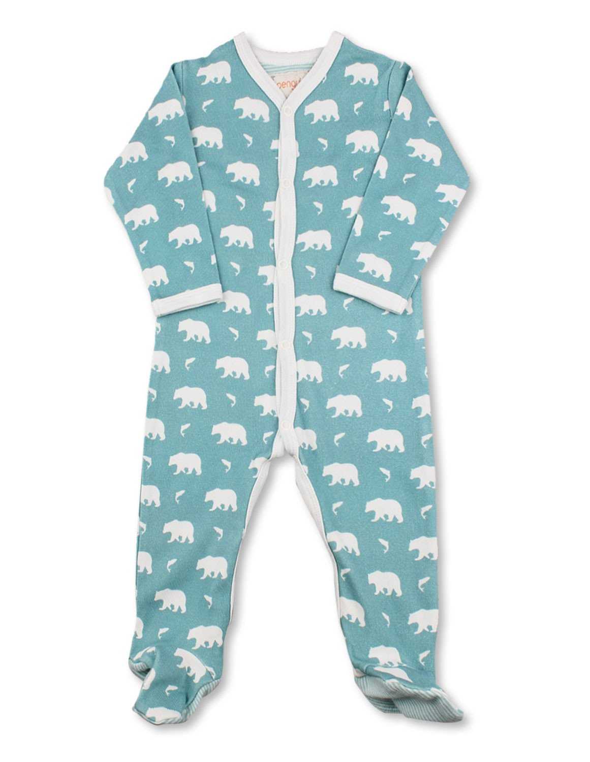 Bear One-Piece Blue Organic Cotton