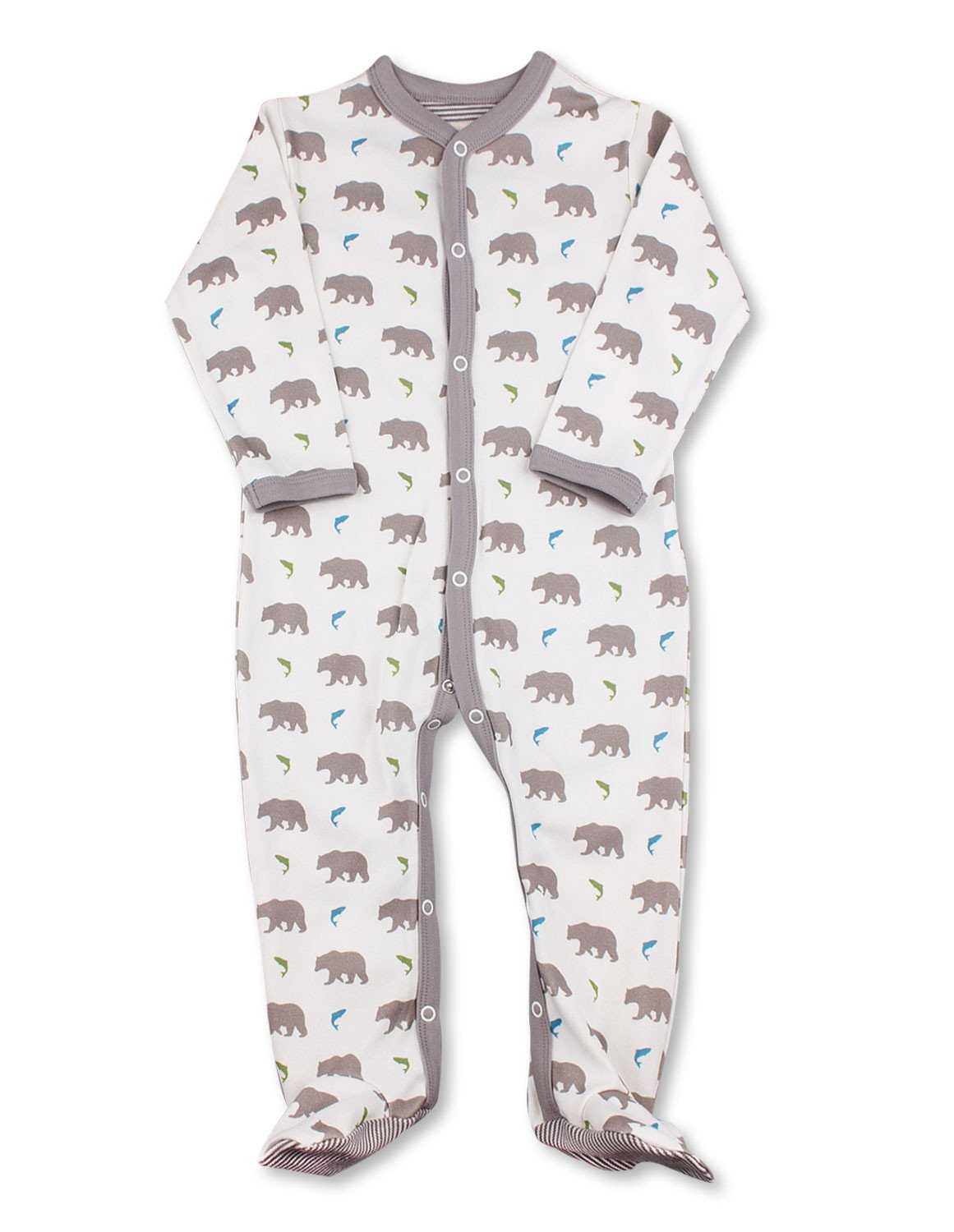 Bear One-Piece Multi Grey Organic Cotton