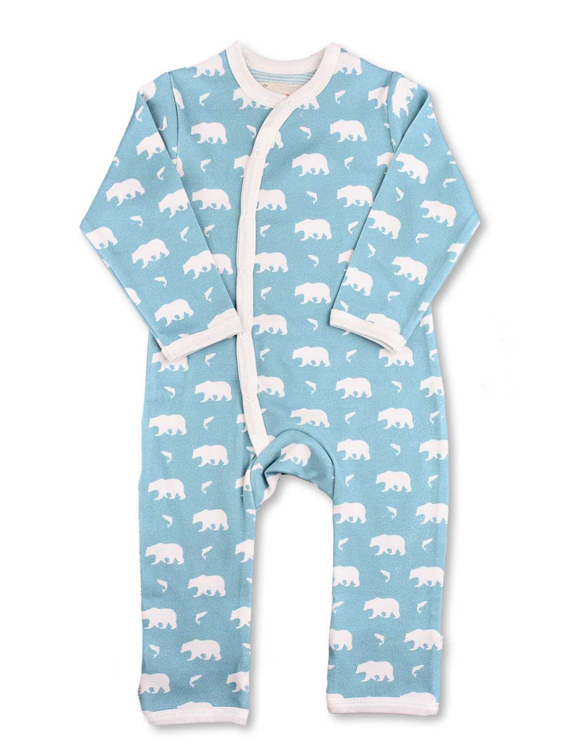 Bear Kimono Romper Blue Organic Cotton