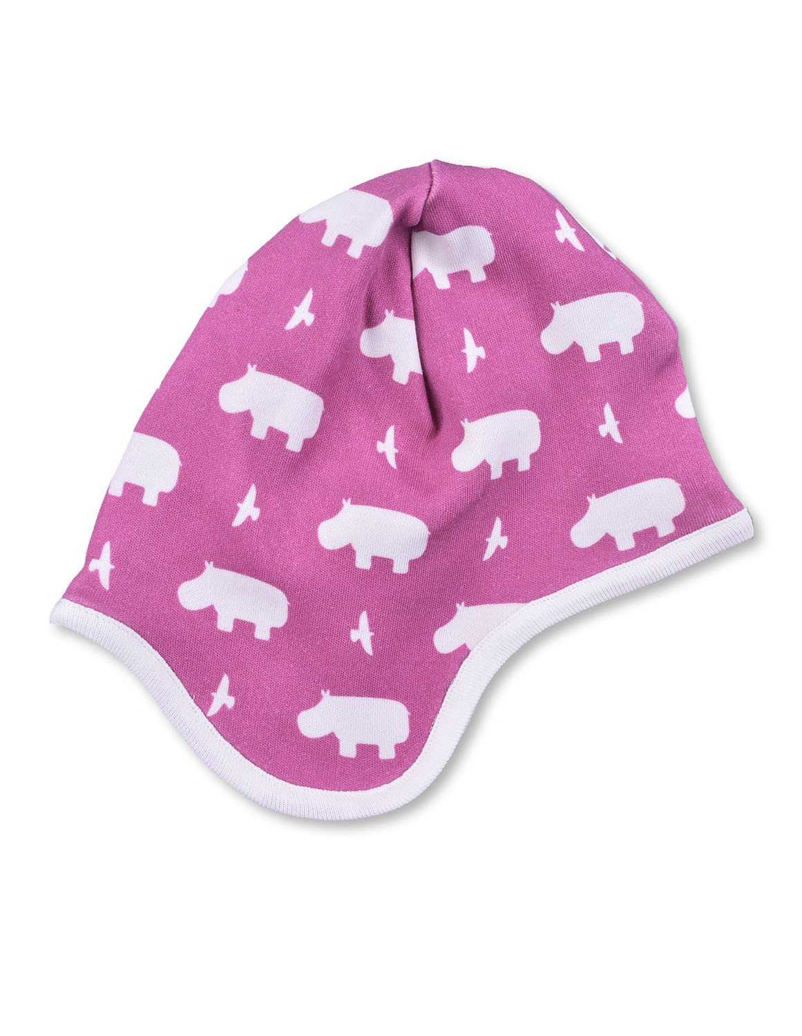 Hippo Bonnet Rasberry Organic Cotton