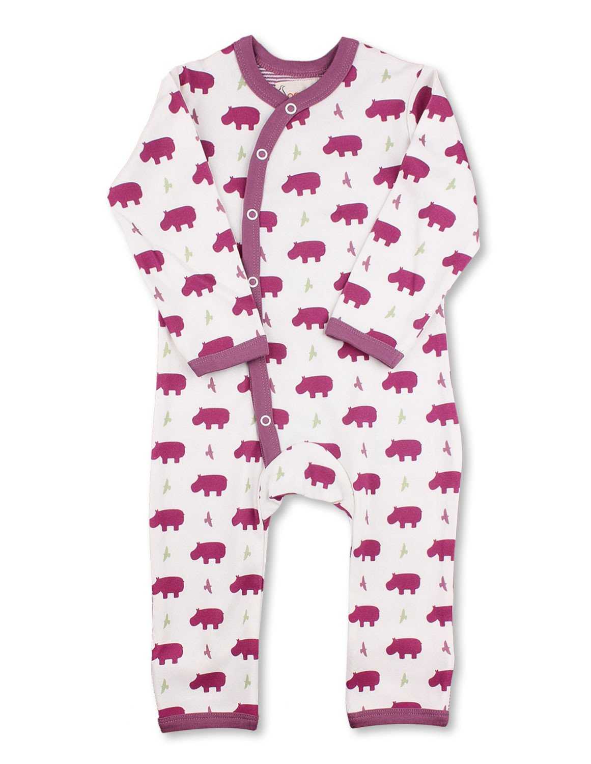 Hippo Kimono Romper Multi Raspberry Organic Cotton