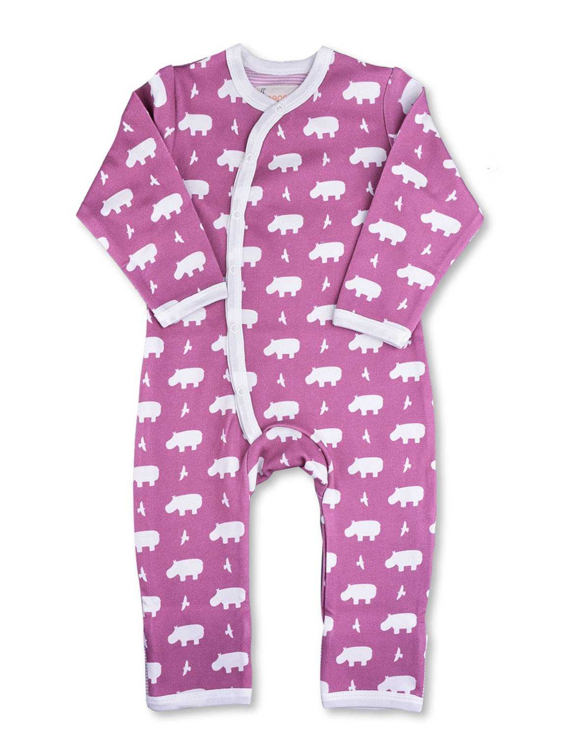 Hippo Kimono Romper Raspberry Organic Cotton