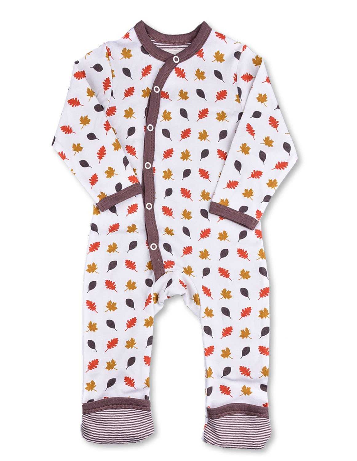 Leaves Kimono Romper Brown Organic Cotton