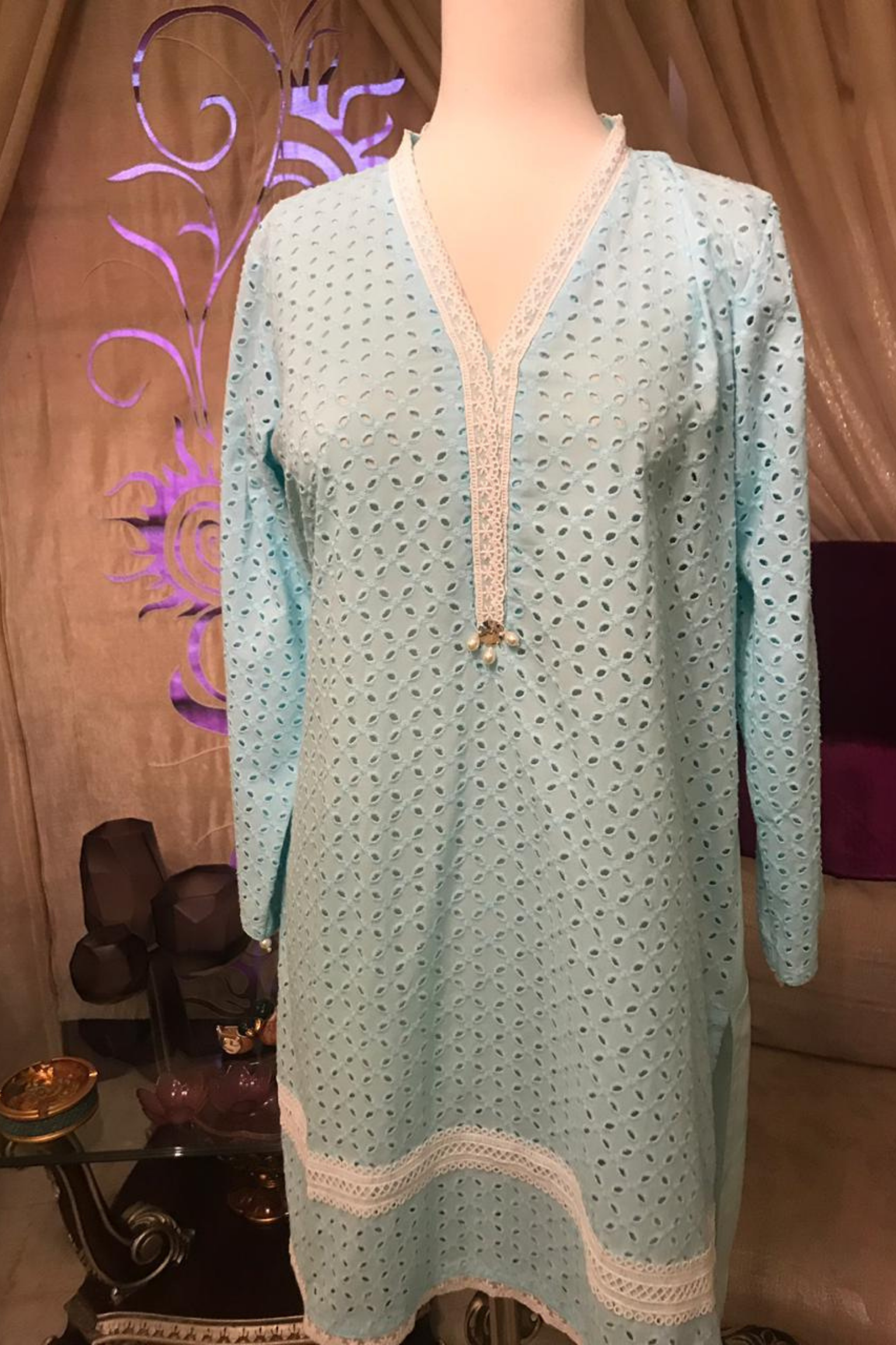 SKY BLUE CHICKEN KURTA | RJ’S PRET