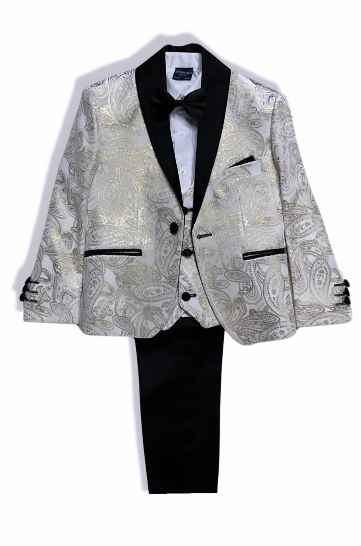 Beige and Gold  5 Piece Boy Tuxedo/Suit