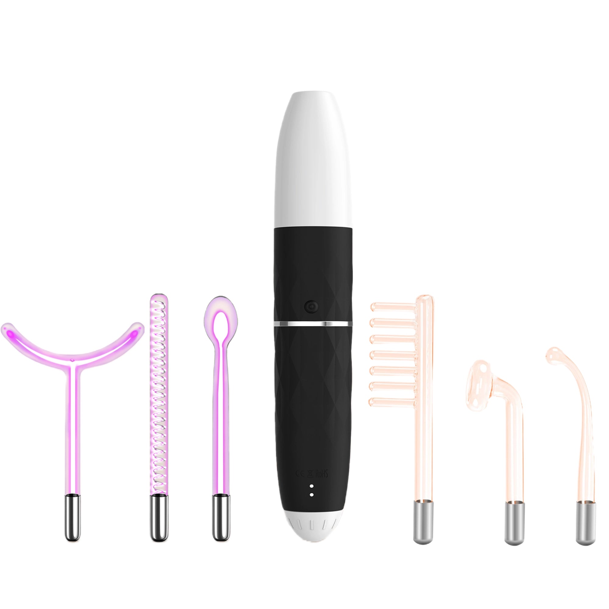 PRO FacialWand Upgraded High Frequency Facial Wand (6 Glass Tubes - Neon & Argon)
