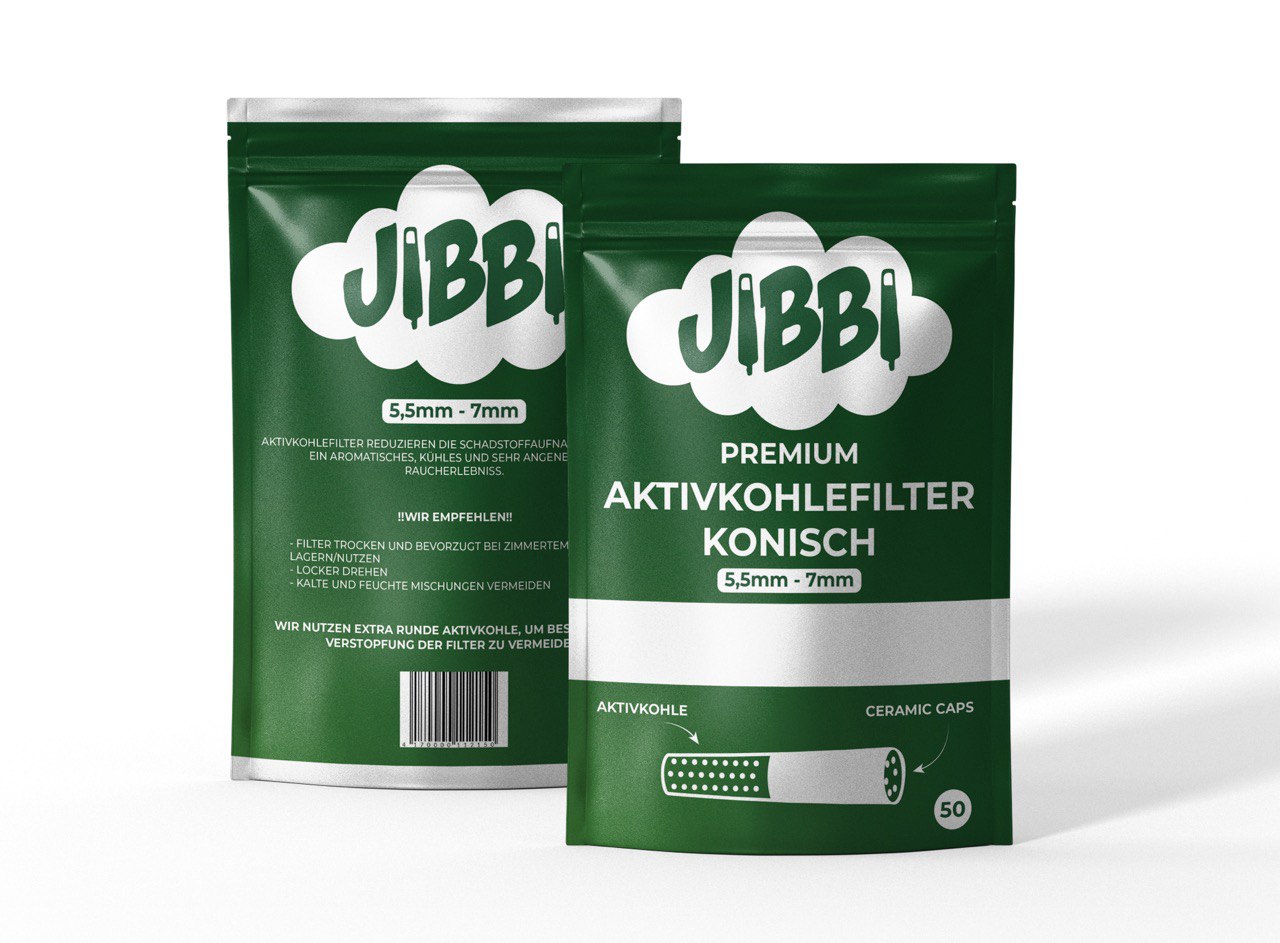 Jibbi Bigpack  - Konische Premium Aktivkohlefilter 10Pack. = 500Filter