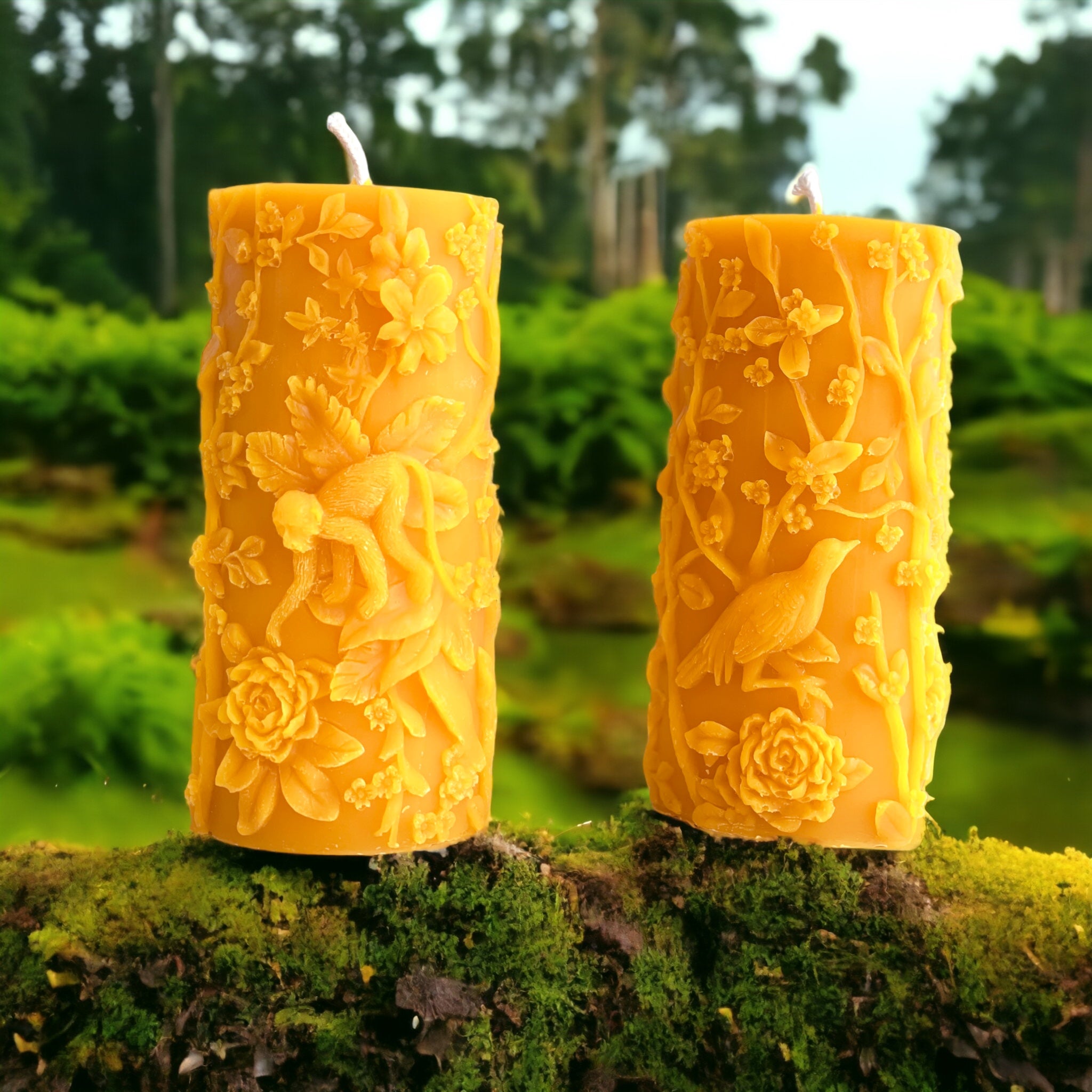 Jungle Beeswax Pillar Candle