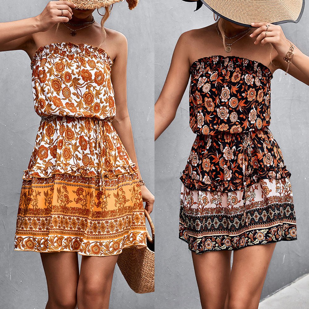Floral Strapless Dress