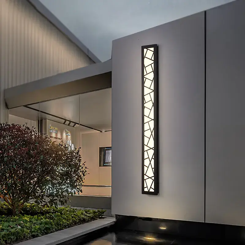 Black Outdoor Waterproof Long LED Wall Light For Villa Porch
