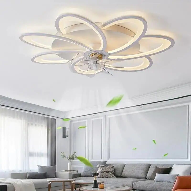 Nordic Creative Ceiling Fan with LED Light for Bedroom, Living