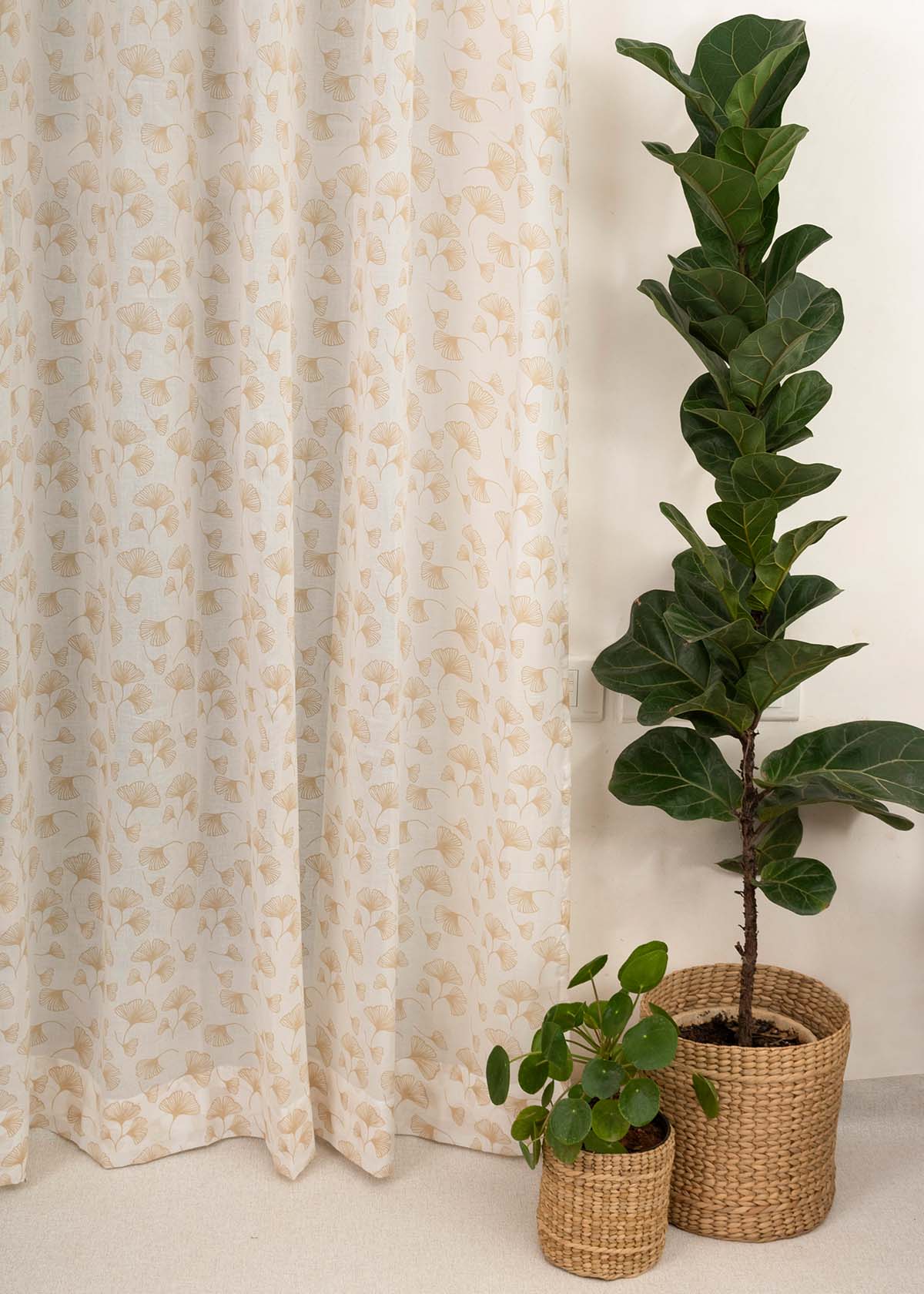 Gingko Printed Sheer Curtain - Multicolor