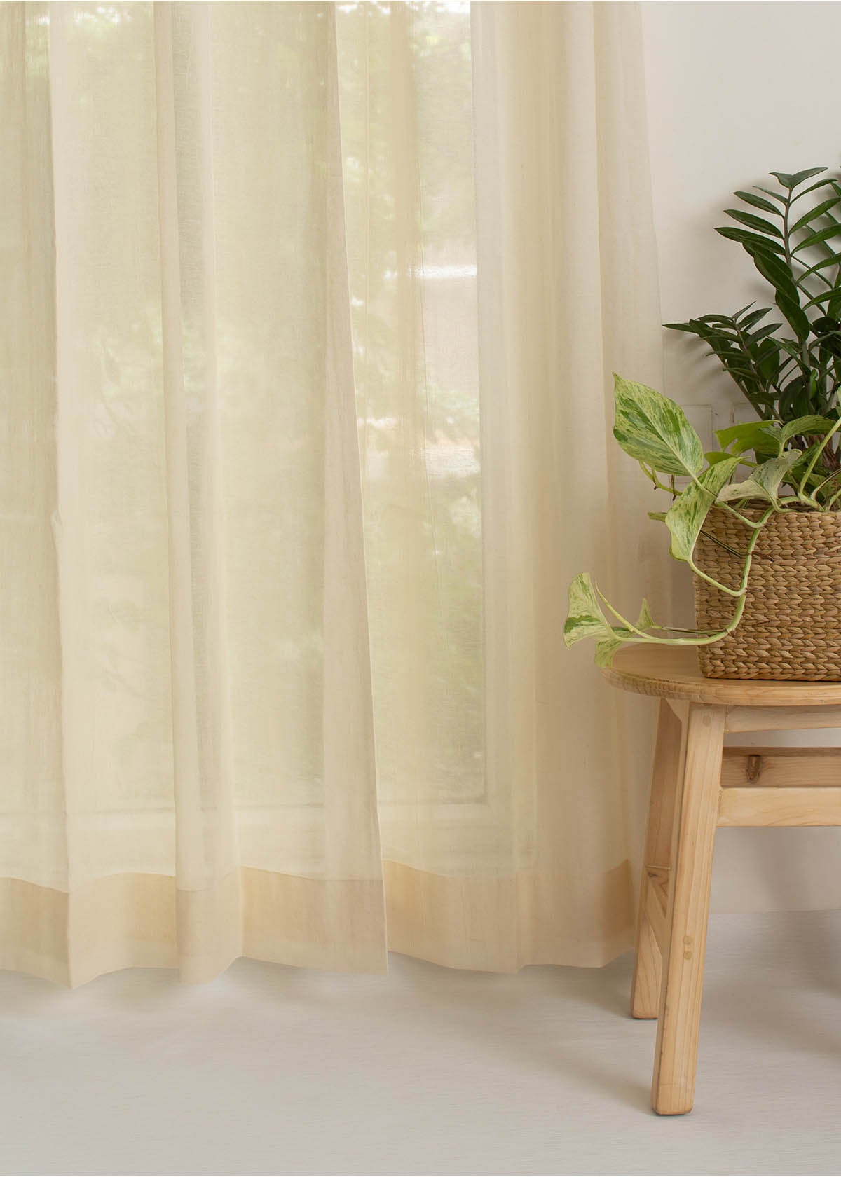 Solid Sheer Curtain - Cream