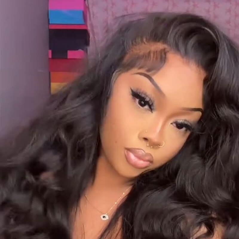 13x4 HD Lace Front Wig Body Wave Natural Black