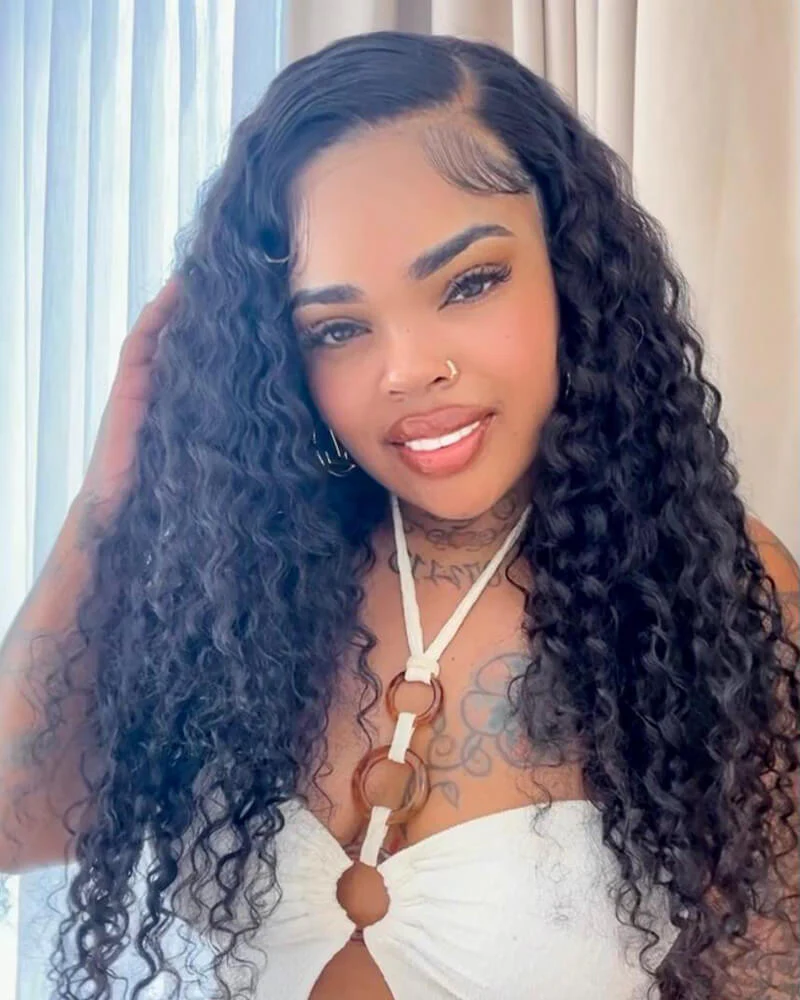4x4 Lace Front Deep Wave Wig Pre-plucked with Baby Hair