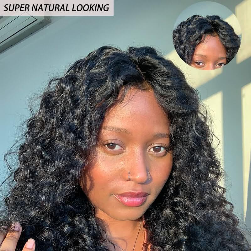 13x4 HD Lace Front Wig Deep Wave Natural Black