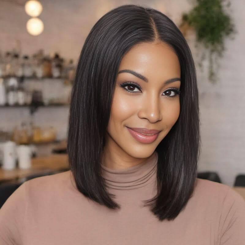 13x4 HD Lace Front Bob Wig Straight Natural Black