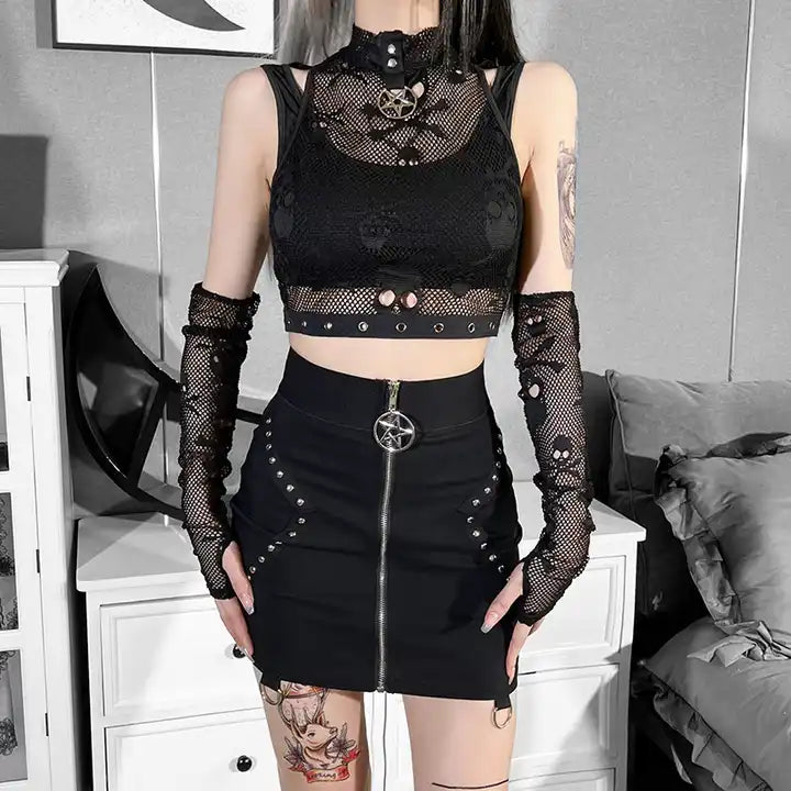 Gothic Fishnet Mesh Top