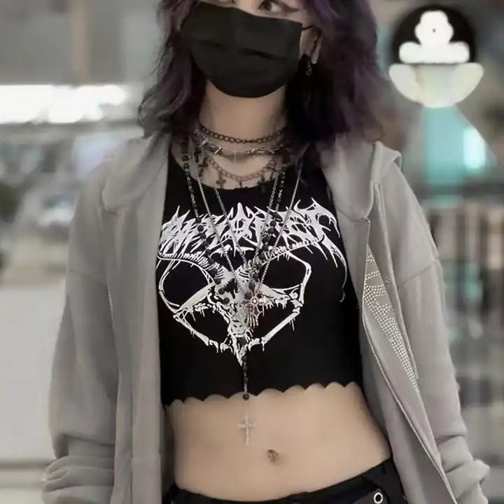 Goth Chic Y2K Crop Top