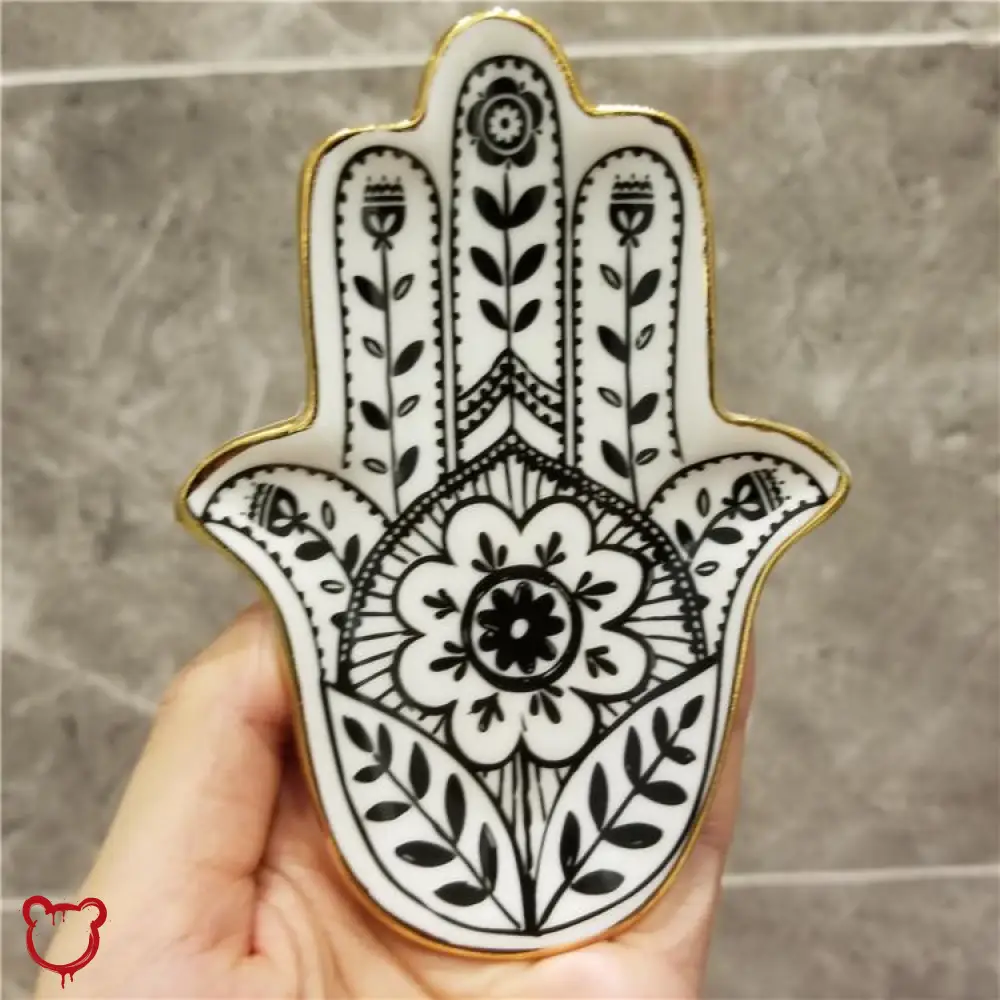 Black Hand Hamsa Trinket Tray