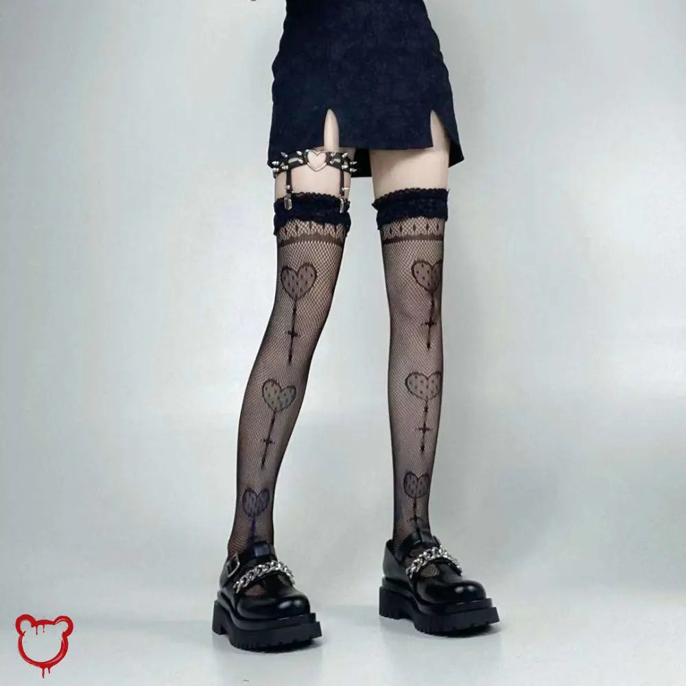 Black Lace Gothic Lolita Socks