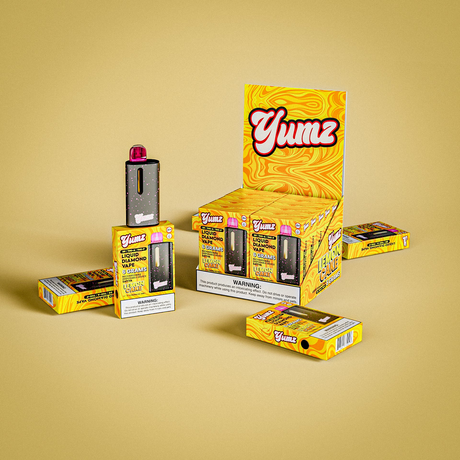 Yumz - Lemon Cake - Sativa - THC Disposable Vape ( 6 Grams ) ( D9 + THC-A + THC-P )