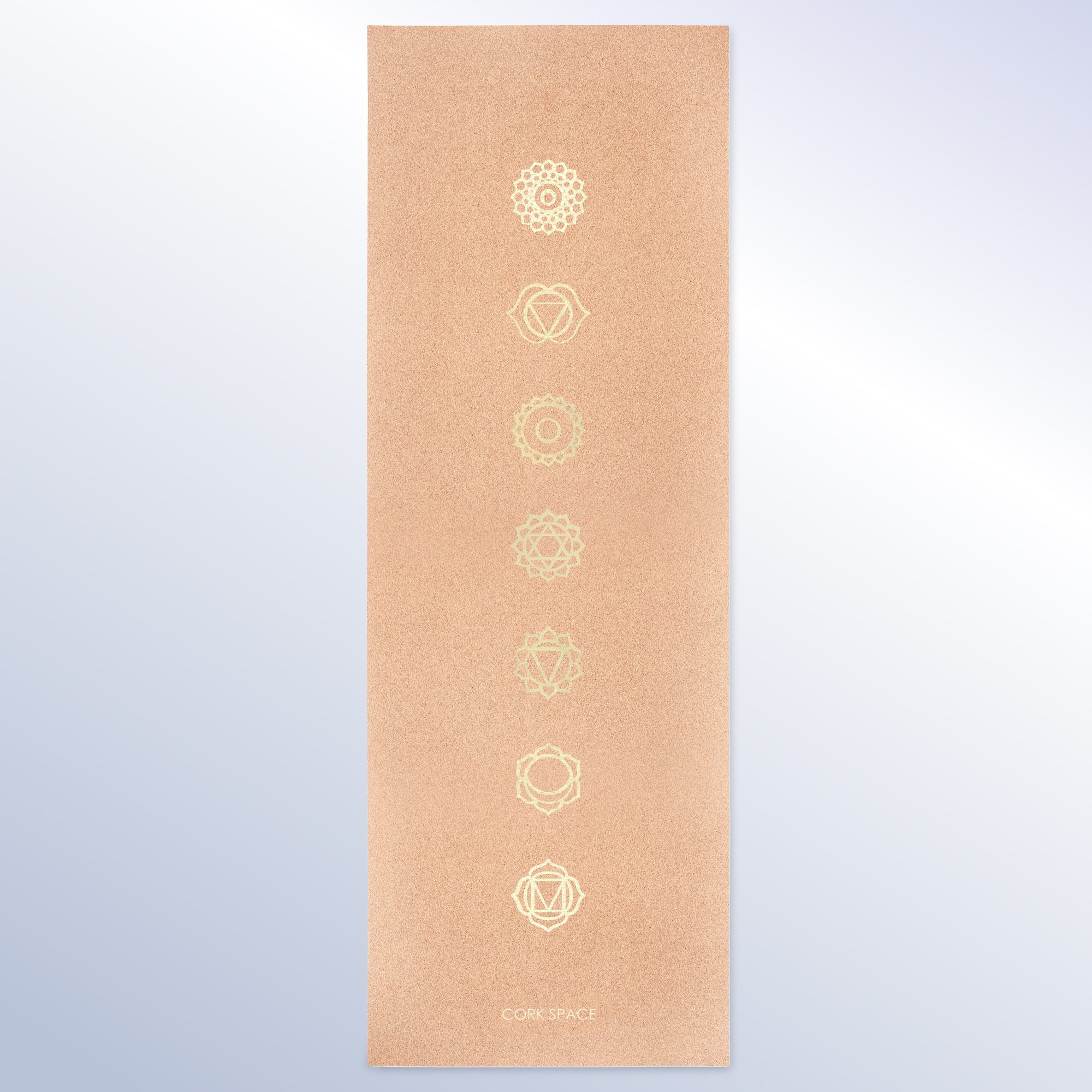 Large Golden Chakra Cork Yoga Mat