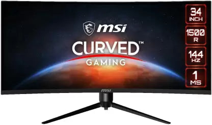MSI 34 inch Curved Quad HD LED Backlit VA Panel MSI Optix Mag342Cqr 34 Inch (86.36 cm) Curved Gaming LCD Monitor - 21:9 Uwqhd 3440 X 1440 Pixels, (Response Time: 1 ms, 144 Hz Refresh Rate)