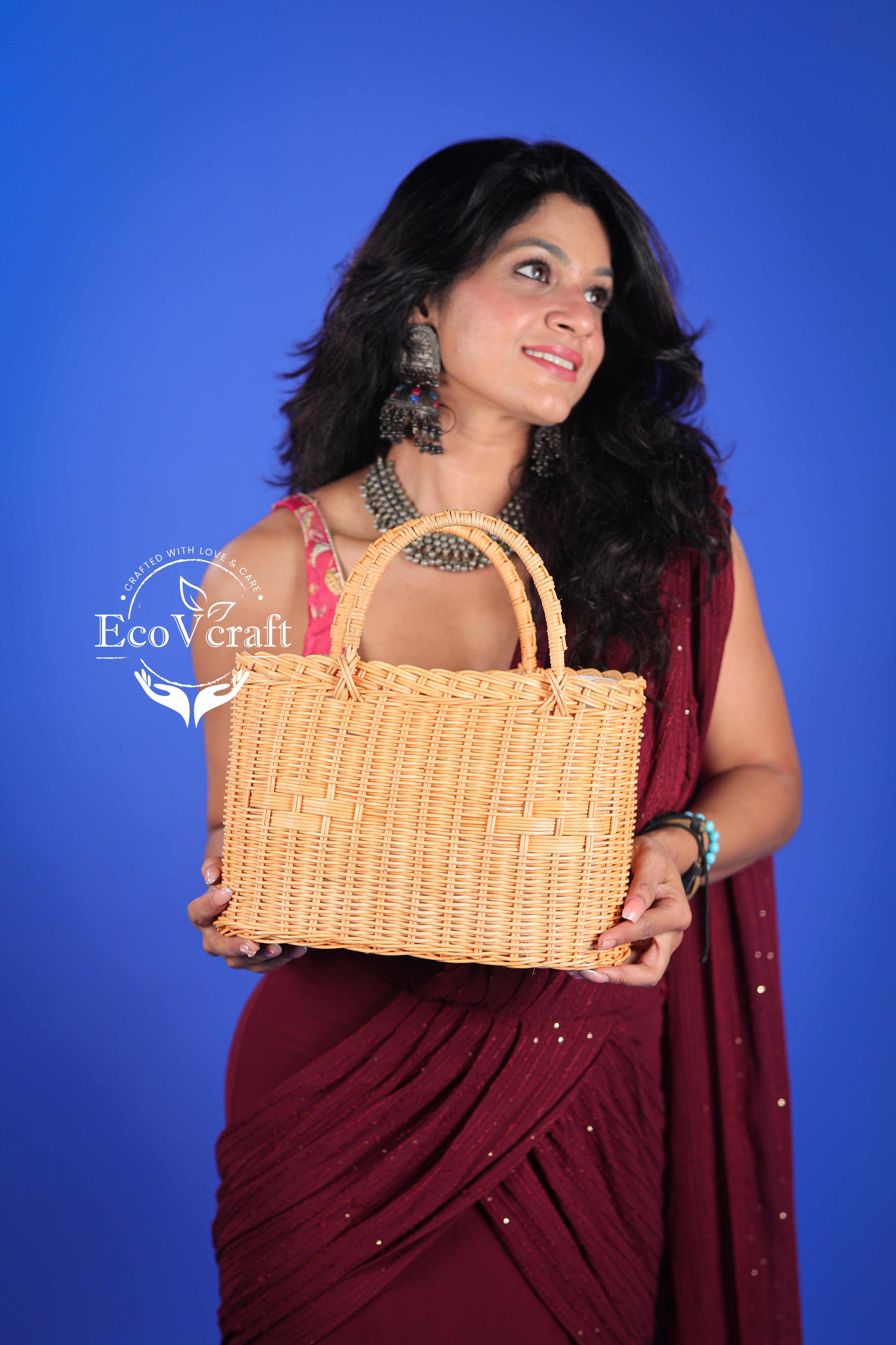 Checks Brown Handbag