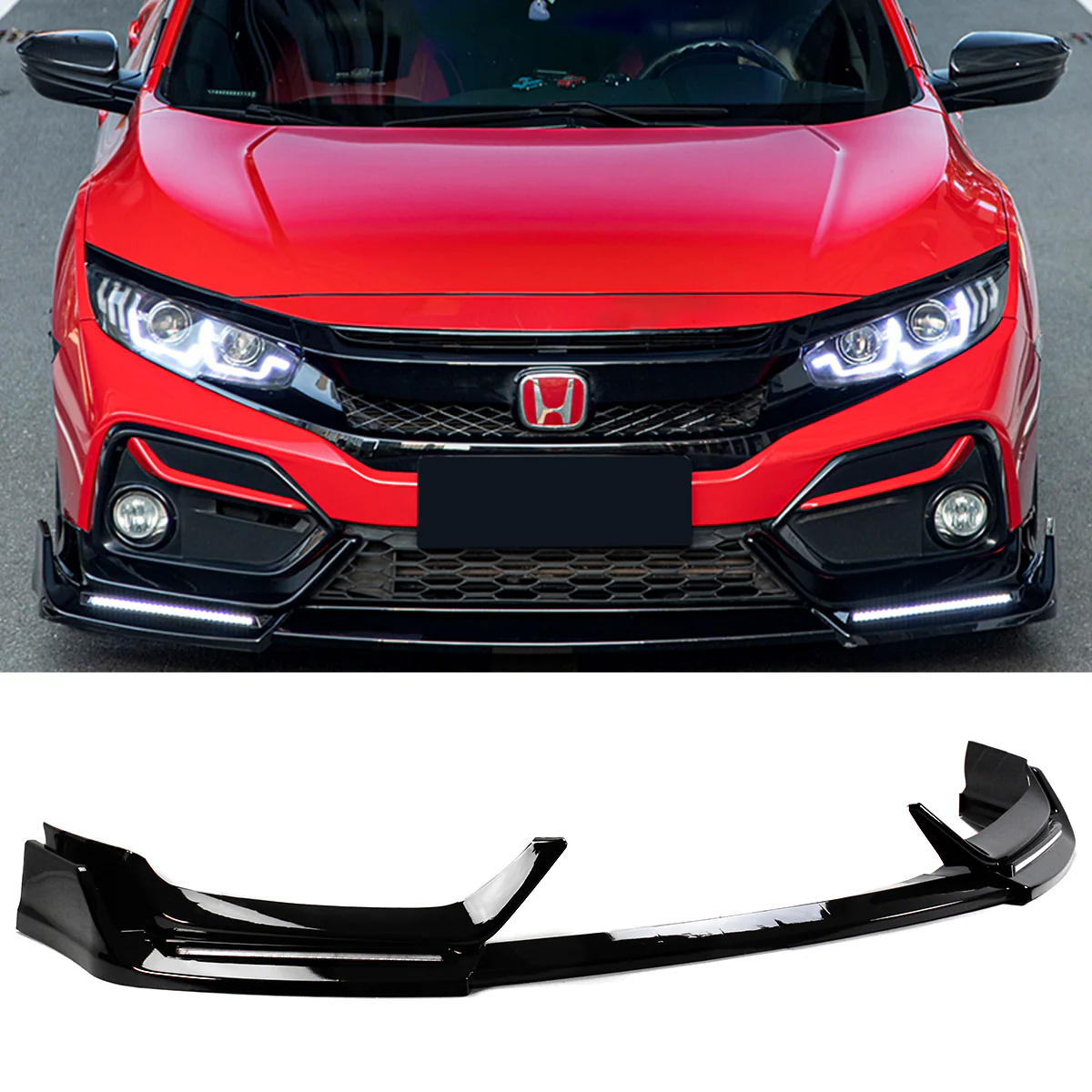 BLZ Style LED Sequential Front Lip For 2016-2021 Honda Civic