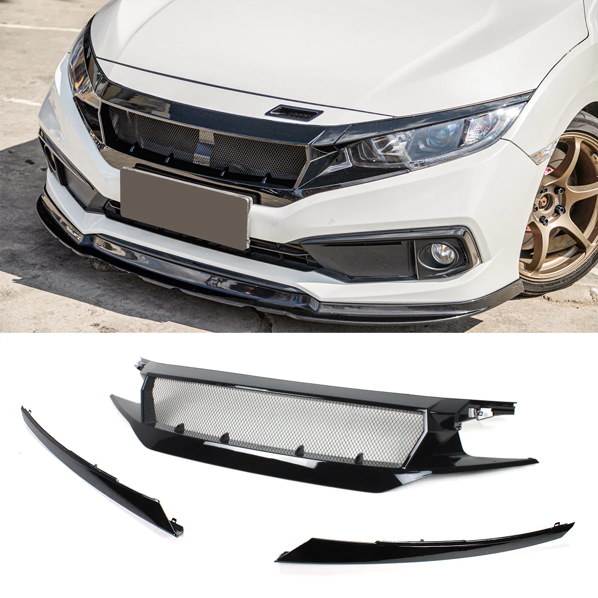 J's Style High Flow Front Grill for 2016-2021 Honda Civic