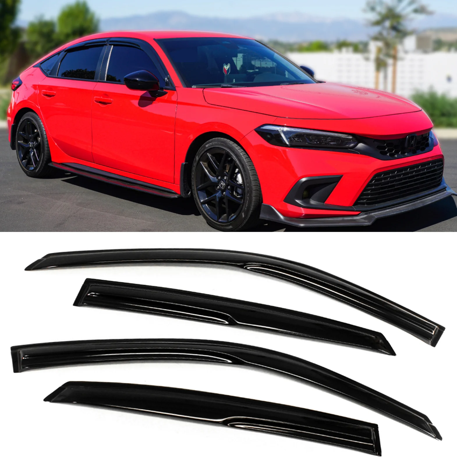 Mugen Style Window Visor Rain Guard