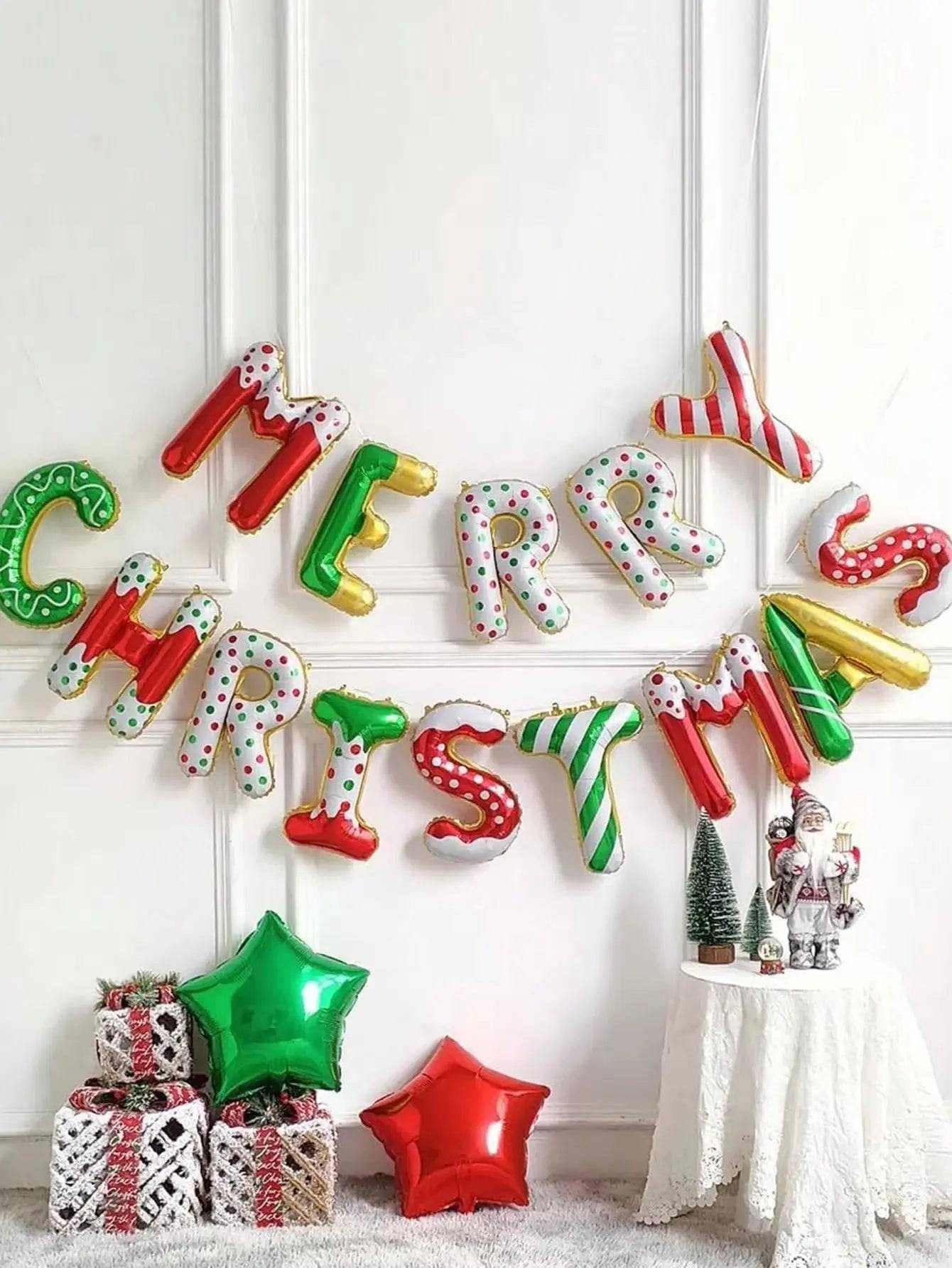 Joyful 14-Piece Merry Christmas Balloon Decoration Set