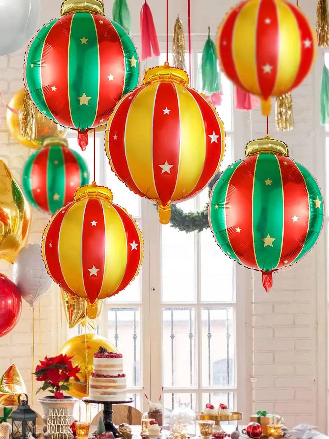 Vibrant Holiday Cheer: 6-Pack Colorful Christmas Ornaments