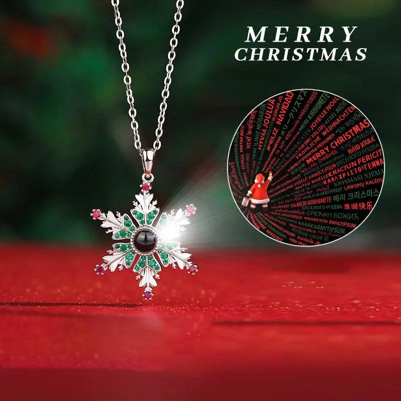 Glittering Snowflake Pendant Necklace - Ideal Holiday Gift for Couples!