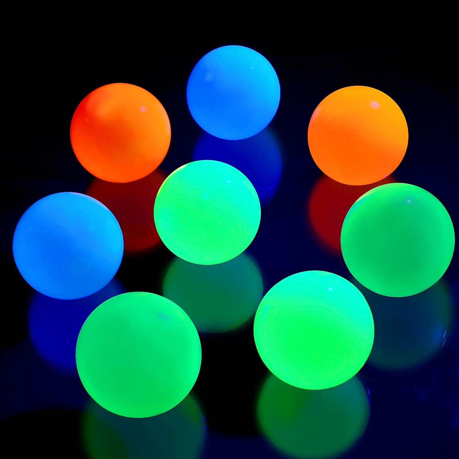 8 Pieces Glow in the Dark Stress Balls Ceiling Balls Sticky Balls That Stick to the Ceiling Glowing Balls for Relax Toy Teens