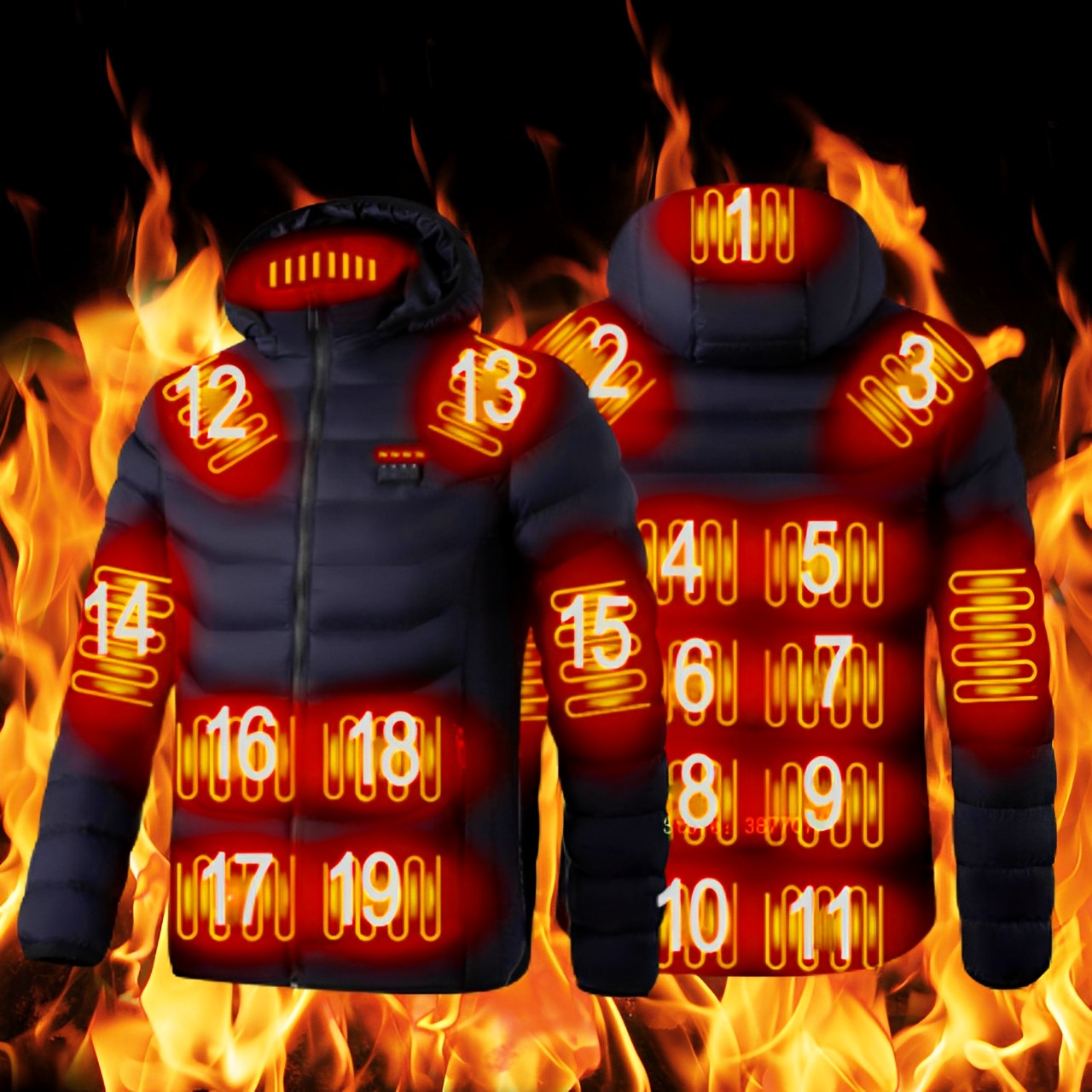 Heated smart jacket for him