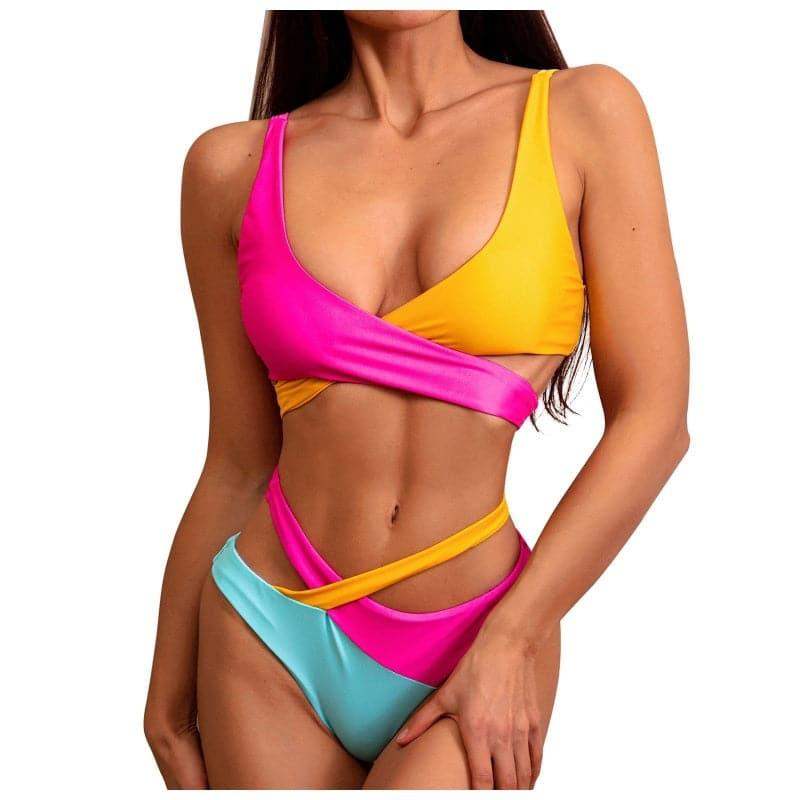 Color Bikini Swimsuit Set