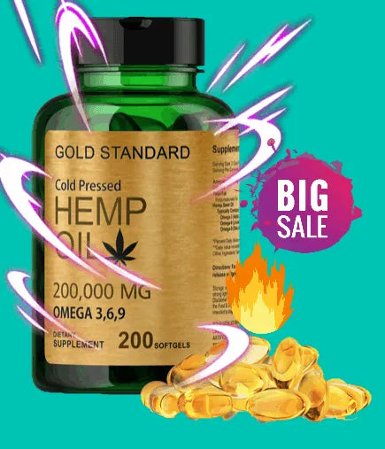 GOLD STANDARD COLD PRESSED HEMP SEED OIL CAPSULES 2000mg