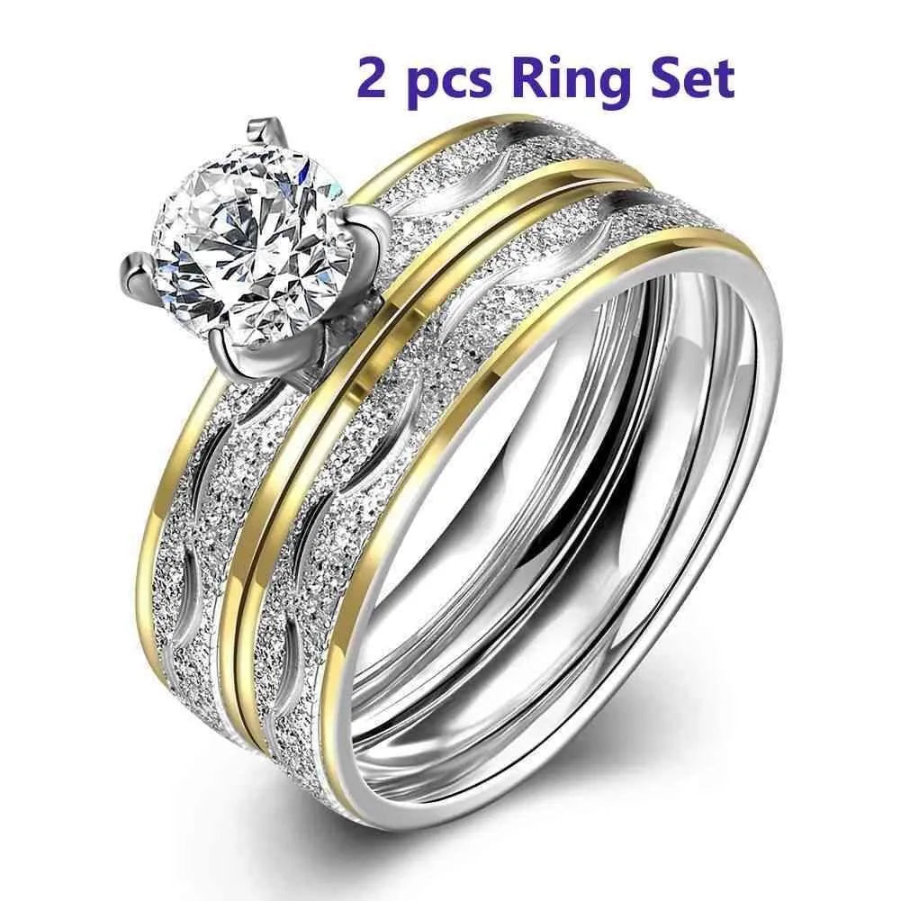 Gorgeous RING SET (2pcs) Gold Plated Rhinestone Rings