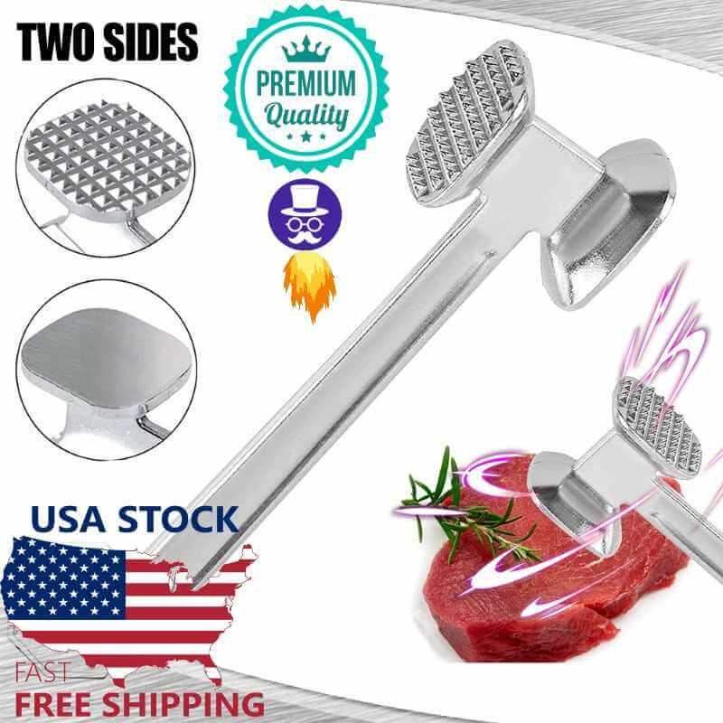 8.9'' Steak Mallet Meat Tenderizer Hammer Dual-Sided Heavy Duty Meat Pounder Tool