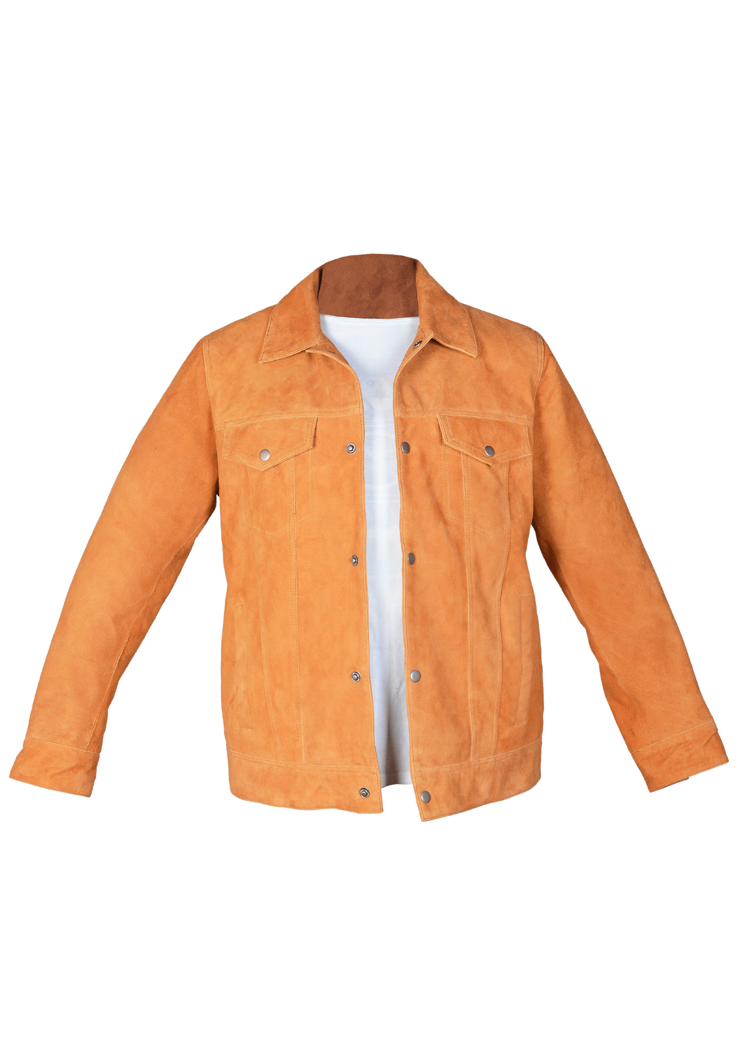 Lambskin Suede Leather Jacket in Light Brown for Men