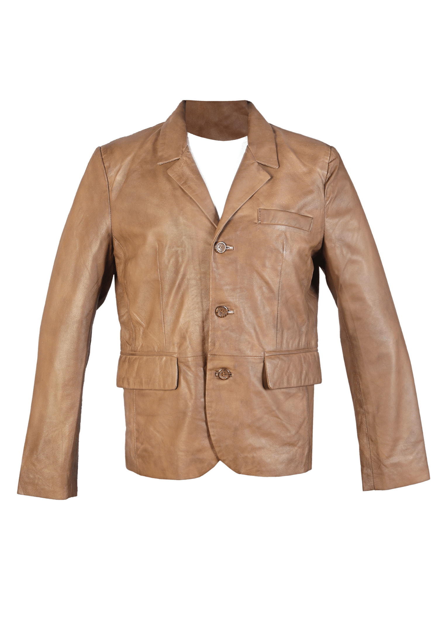 Men's Brown Lambskin Leather Blazer