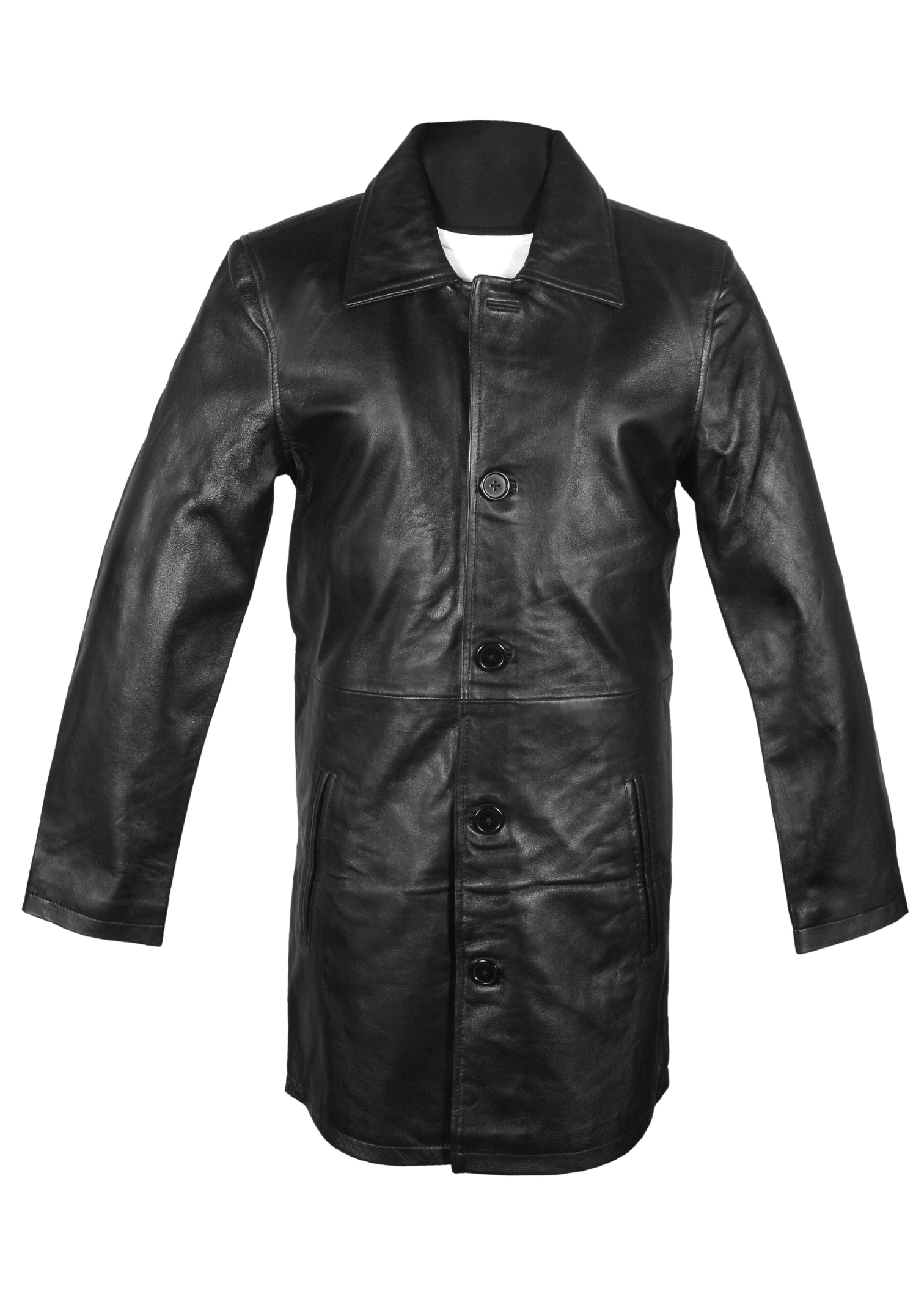 Men's Black Lambskin Leather Coat