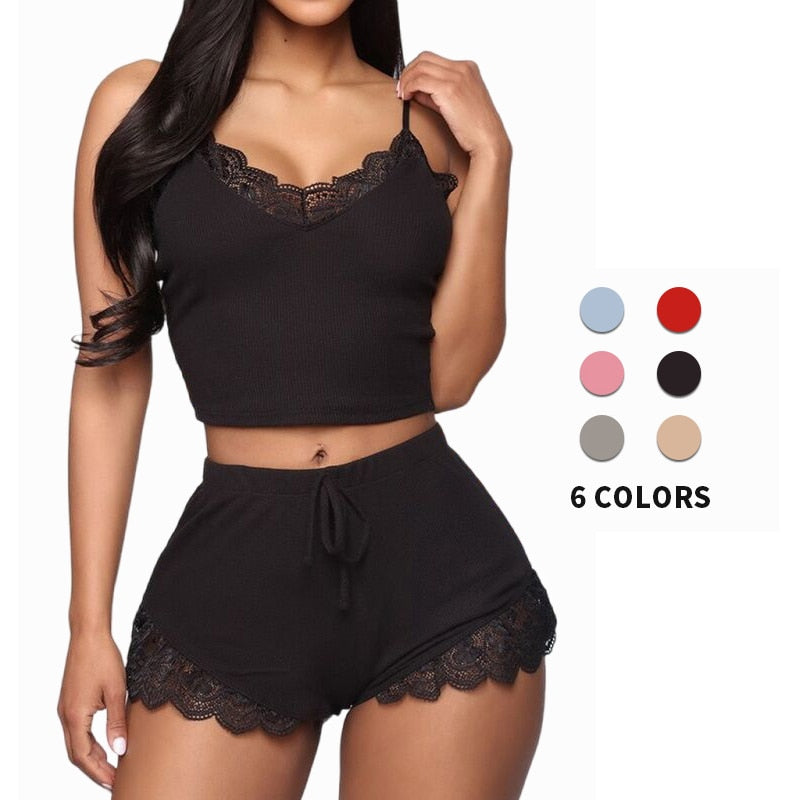 Women Pajama Sets Soft Comfortable Sexy Female Set Sleeveless Night Wear 2pcs Satin